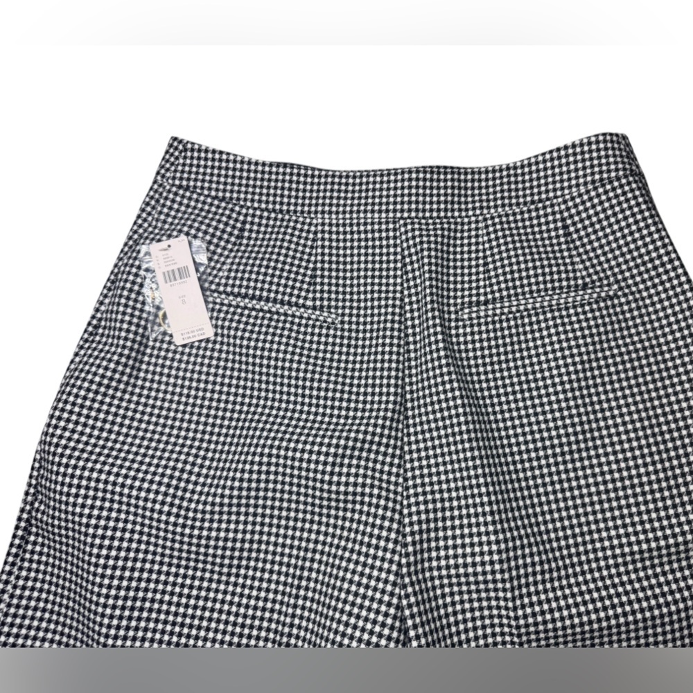 NWT Maeve Tailored Culotte Shorts Houndstooth Black White Size 8 - Picture 8 of 15